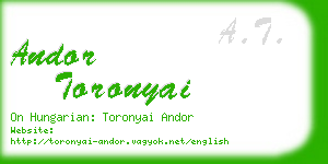 andor toronyai business card